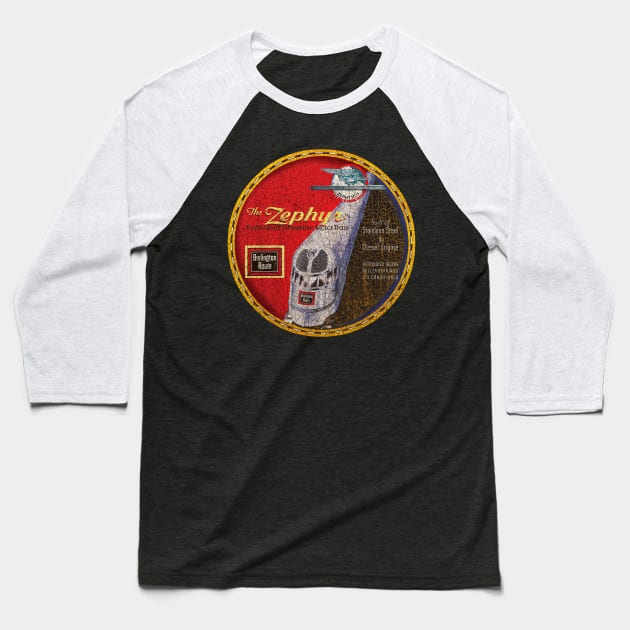 Burlington Zephyr Baseball T-Shirt by Midcenturydave